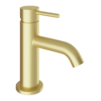 Смеситель Aqueduto Cano CAN0150 для раковины, без донного клапана, Шлифованное золото