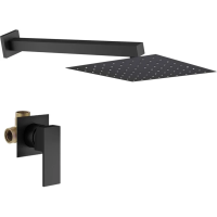 Душевой комплект Plumberia Selection TAG KITTG01NO 250 мм, со смесителем, черный матовый