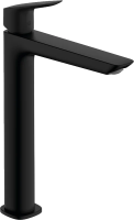 Смеситель Hansgrohe Logis 71258670 для раковины, высокий, без донного клапана, черный матовый