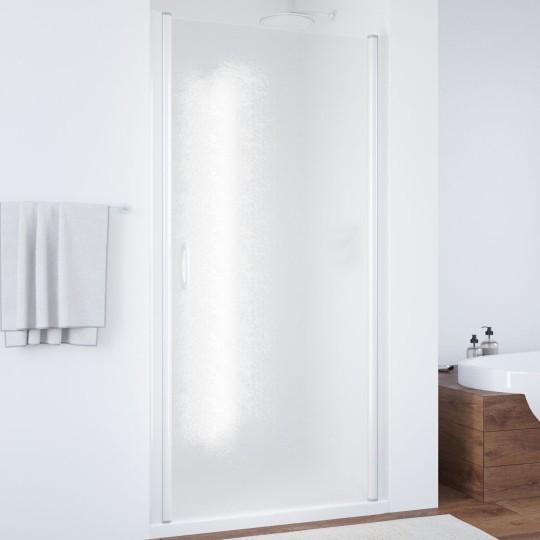 Дверь для душевой кабины в нишу Vegas Glass EP 70 01 02 профиль белый, стекло шиншилла