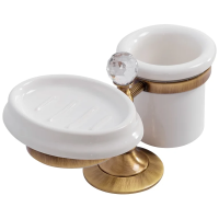 Стакан для зубных щеток с мыльницей Cezares Olimp OLIMP-STT-02-Sw настольный, бронза