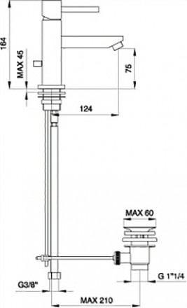 смеситель для раковины treemme quadra 5310.cс