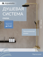 Душевая стойка Aqueduto Chuva CHU0250 шлифованное золото