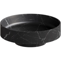 Раковина-чаша Boheme Sole Corian Nero Marquina 801-R-NM 40x40 см, накладная, черный мрамор