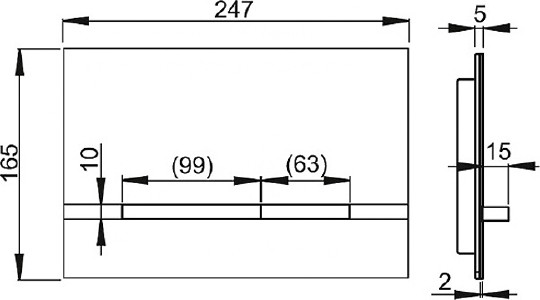 кнопка для инсталляции alcaplast flat stripe для унитаза, металлическая, алюминий матовый