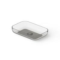 Раковина Dea Design Washbasins DD9103 580 R4 накладная, без отв., Glasstech, прозрачная смола, 58х38х12см., Smoky Black R4
