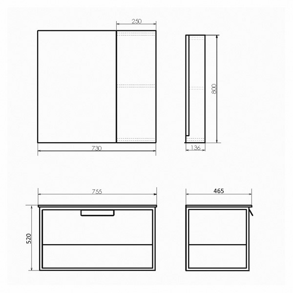 тумба с раковиной comforty бонн 75 00-00001936 подвесная дуб темный