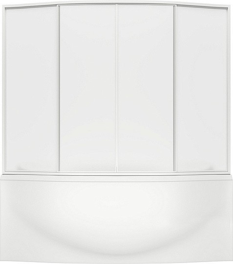 шторка на ванну bas фиеста 4 ств., пластик