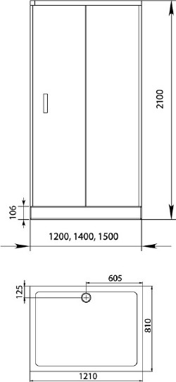 душевой уголок aquanet alfa naa1131 00168417 120×80 профиль хром, стекло прозрачное