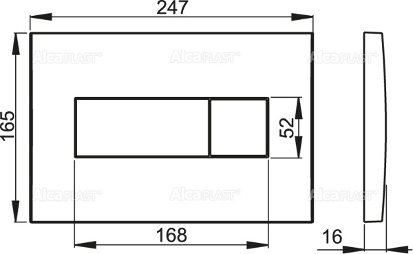 кнопка для инсталляции alcaplast basic m378 для унитаза, пластиковая, черный