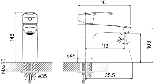 смеситель для раковины iddis ray raysb00i01