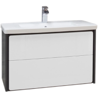 Тумба с раковиной белый глянец/антрацит 80 см Roca Ronda ZRU9302965 + 327470000