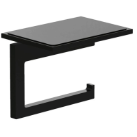 Держатель туалетной бумаги Kludi Vela C 3197139 с полкой для телефона, черный матовый