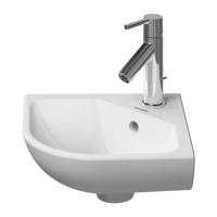 Duravit ME by Starck Угловая раковина для рук с перел., с 1 отв. под смес., 430x380мм, Цвет: Белый