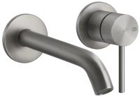 Смеситель Gessi Flessa 54086#239 для раковины с изливом 20 см, без донного клапана, внешняя часть, цвет шлифованная сталь