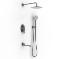 Душевой комплект Berges Nardis 3R 071009 230 мм, со смесителем, оружейная сталь матовый