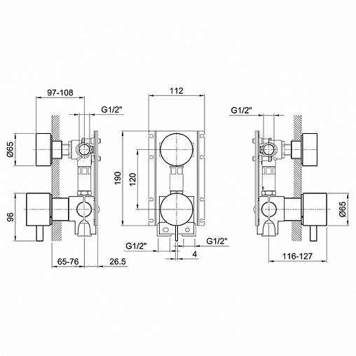 смеситель для душа fantini af/21 27 02 a585b