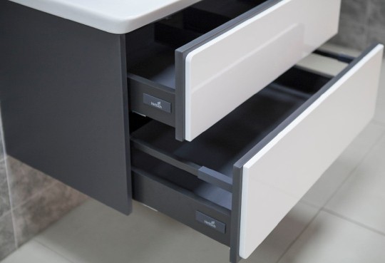 тумба под раковину roca ronda 60 zru9302963 подвесная белый глянец антрацит