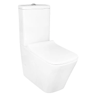 Унитаз компакт Azario Quadro AZ-2175 напольный, безободковый, с бачком и сиденьем микролифт, 60.5х34х81 см, белый