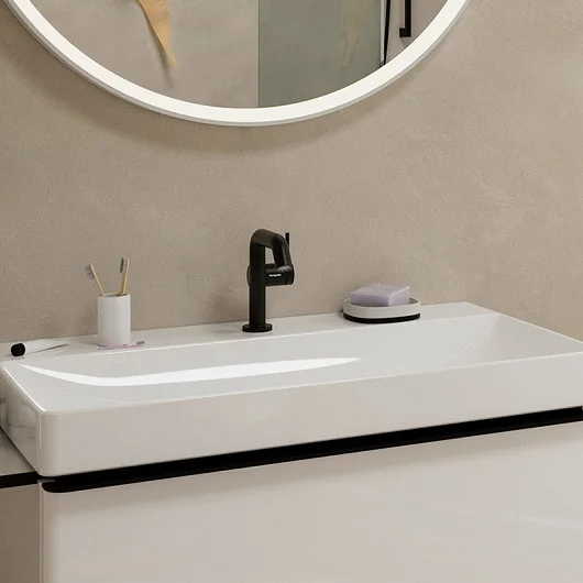 смеситель для раковины hansgrohe tecturis s 73320670 coolstart, с донным клапаном, черный матовый