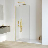 Душевая перегородка RGW Walk In WA-110Gb 120 351011012-16 профиль золото брашированное, стекло прозрачное