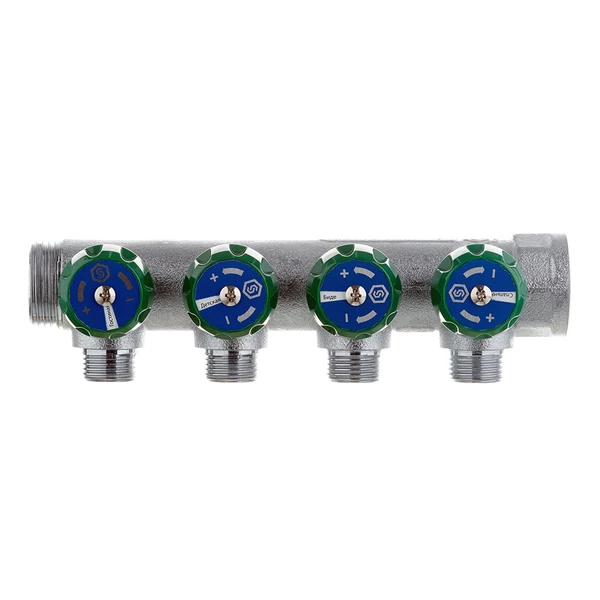 коллектор stout 1 вр(г) х 4 выхода 1/2 нр(ш) х 1 нр(ш) регулирующий (smb-6850-011204)