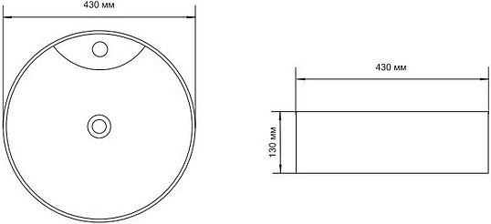 раковина накладная 43 см aquanet moon-2 00211285, белая