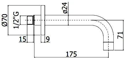излив paffoni light zboc139no для ванны, матовый черный