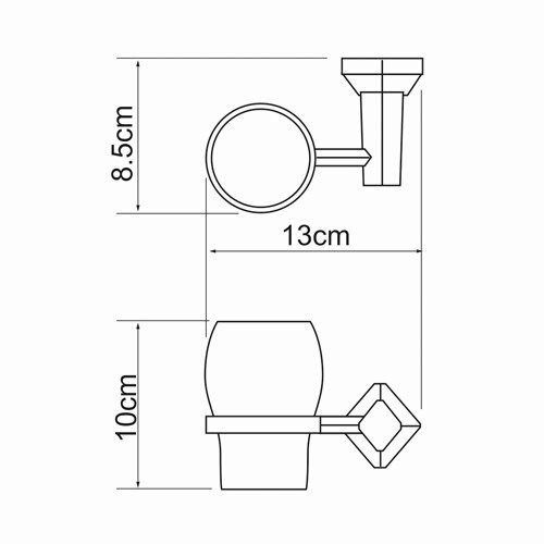 Стакан для зубных щеток WasserKRAFT Aller K-1127 одинарный