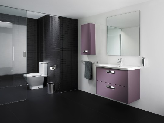 тумба под раковину roca the gap, 80 см, фиолетовая zru9302740