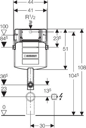 бачок скрытого монтажа geberit sigma 12 up320 109.300.00.5 для унитазов
