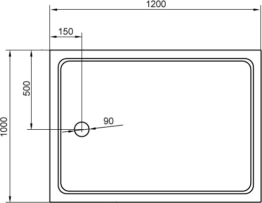 акриловый поддон 120x100 см cezares tray-a-ah-120/100-15-w