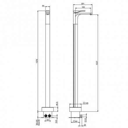 смеситель для раковины fima carlo frattini quad f3721/pcr.ws напольный