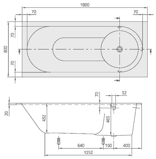 квариловая ванна villeroy & boch libra ubq180lib2v-01 180x80 см