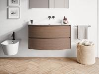 Тумба под раковину Berloni Bagno Way Round WARBS2CKD4C 1429 100x48 см, с 2-мя ящиками (WAR0003), цвет ROVERE BIONDO