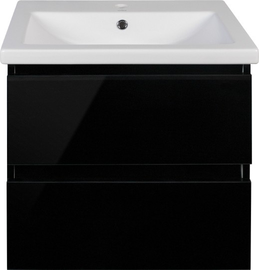 тумба под раковину style line даймонд 60 люкс plus сс-00000501 подвесная черная