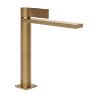 Смеситель Gessi Inverso Rigato 73555#726 для раковины, 1 отв., с донным клапаном "Stop&Go", цвет Warm Bronze Br PVD