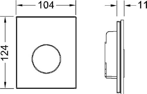 кнопка для инсталляции tece loop urinal 9242659 белое стекло, цвет хром матовый