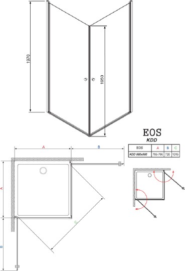 душевой уголок radaway eos kdd 80 интимато