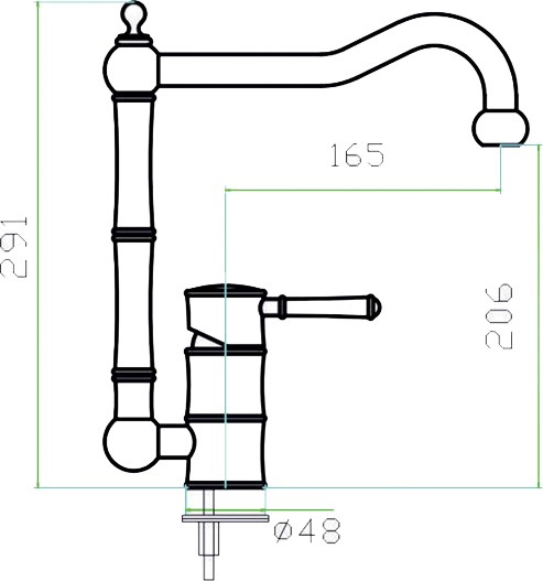 смеситель для кухни zorg inox old szr-0031