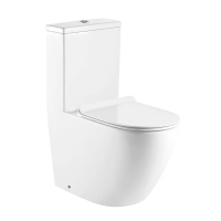 Унитаз моноблок Azario MORANO AZ-1001 напольный, горизонтальный слив, с сиденьем микролифт, 68x37x83 см, белый