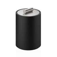 Баночка универсальная 11x8см Decor Walther Black Stone DMD S 0971265, с крышкой, настольная, цвет: черный матовый / сталь матовая