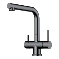 Смеситель для кухни с подключением к фильтру Omoikiri Takamatsu-S 4994564, вороненая сталь