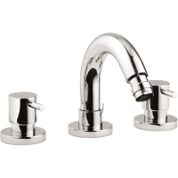 Смеситель Emmevi Piper 45034/CR для биде, на 3 отверстия с донным клапаном, хром