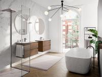 Тумба под раковину Berloni Bagno Way Block 80 WAKBS2CHDIC 1429 подвесная, цвет ROVERE BIONDO