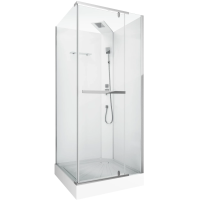 Душевая кабина Ceruttispa Mimi90T 90x90x225 см, без крыши, низкий поддон, профиль хром, стекло прозрачное