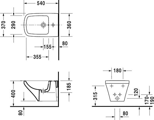 биде подвесное duravit durastyle 2288150000