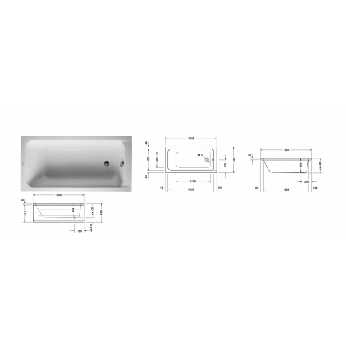 акриловая ванна duravit d-code 150x75 см 700095