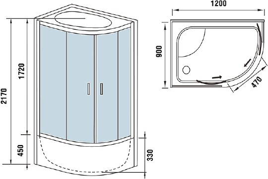 душевая кабина weltwasser ww500 halle 1202 l 120х90 см 10000003251