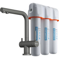 Смеситель Omoikiri Nagano-P + Pure Drop Lite 4064.8028P для кухни, платина